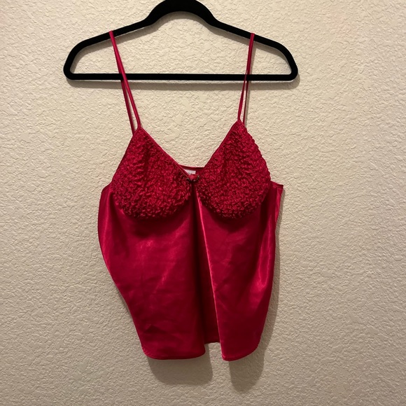 Cinema & Etoile Pink Strappy Sleep Shirt Satin Top Lingerie Vintage Women Size L - Picture 10 of 10